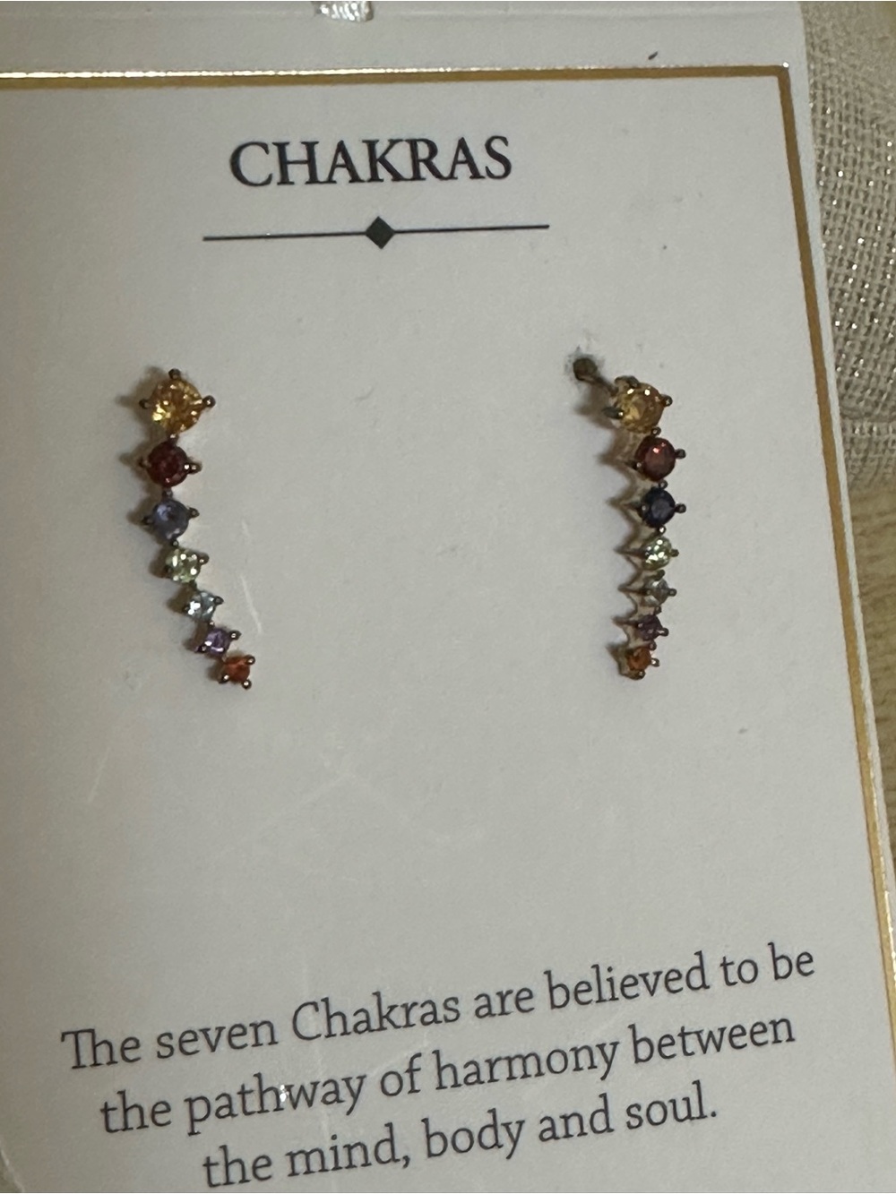 Multicolor Seven Stone Chakra Earrings.